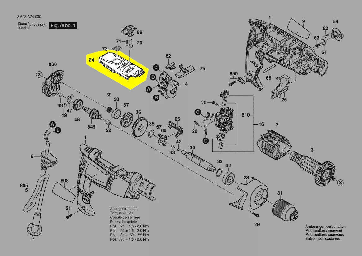 Carter supérieur réf. 1 600 A00 92N Bosch